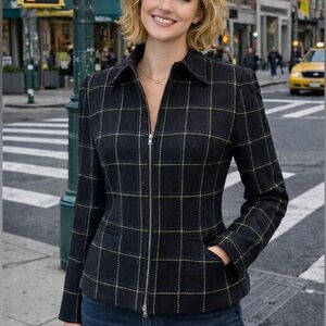 Doncaster Black and Yellow/Blue Plaid Jacket